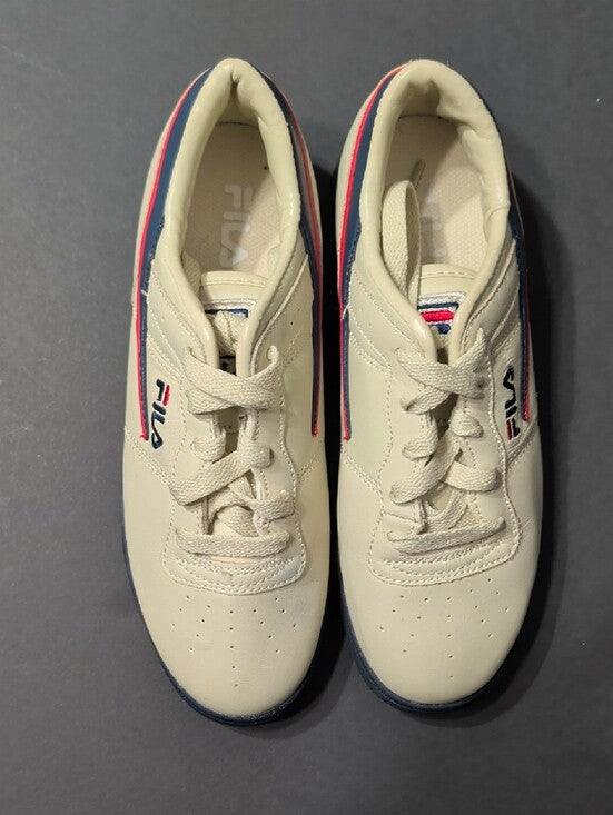 FILA Tan, Navy & Pink Retro Court Sneaker Women's 5 US