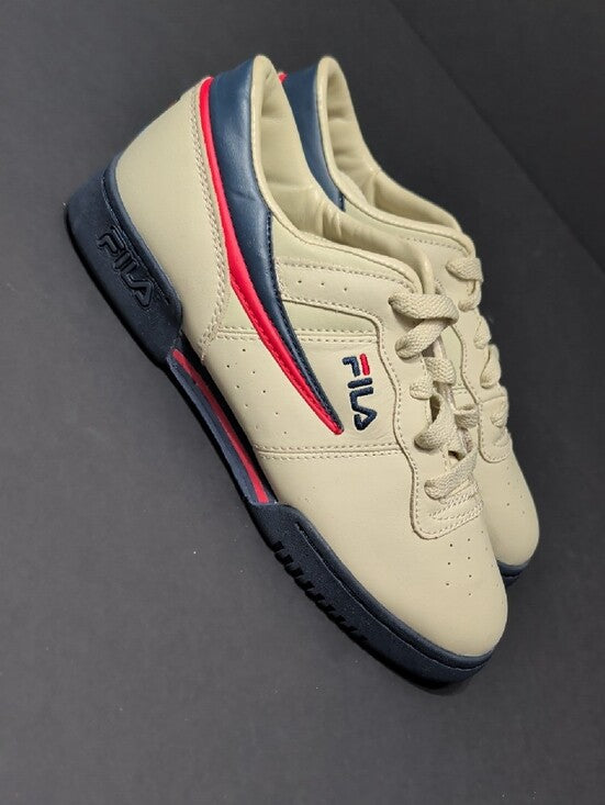 FILA Tan, Navy & Pink Retro Court Sneaker Women's 5 US
