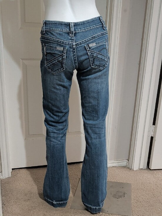 Stetson Wide-Leg Flare Jeans in Medium Blue Wash Women's 6 US