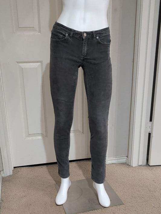 Patagonia Slim Low-Rise Charcoal Cordorouy Skinny Jeans Women's 26 US