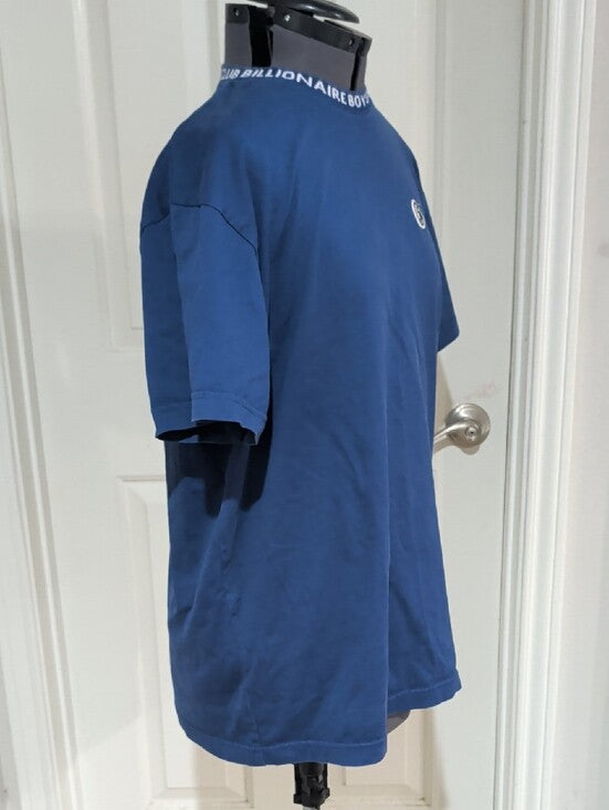 Billionaire Boys Club Deep Blue Crewneck T-Shirt with Logo Collar Men's Large