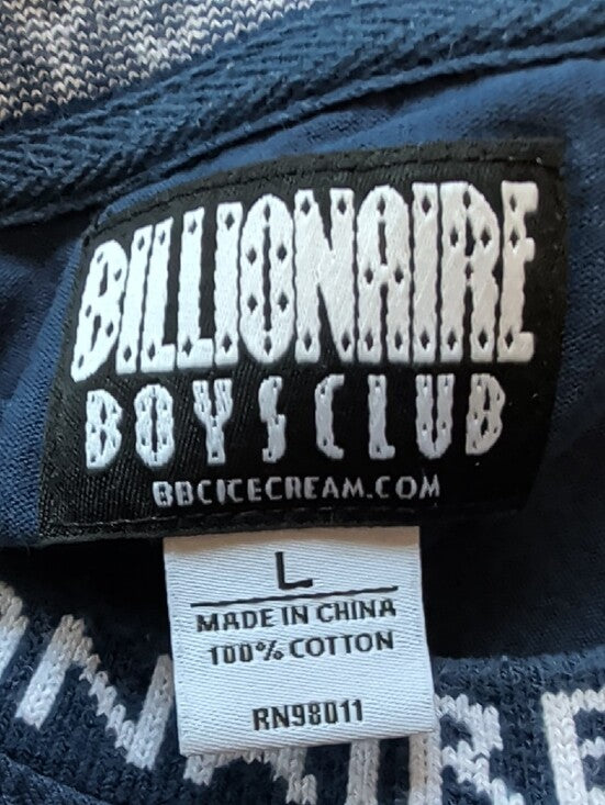Billionaire Boys Club Deep Blue Crewneck T-Shirt with Logo Collar Men's Large