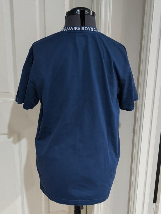 Billionaire Boys Club Deep Blue Crewneck T-Shirt with Logo Collar Men's Large