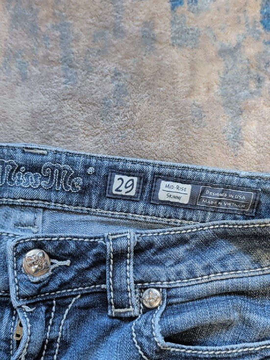 Miss Me Faded Blue Skinny Jeans Women's 29 US