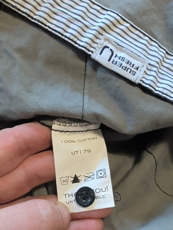 Untouchable Light Gray Button-Up Shirt Jacket with Chest Pockets Men's Large