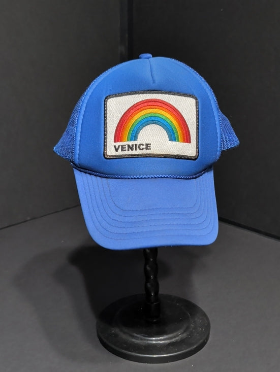 Aviator Nation Venice Blue Rainbow Patch Trucker Cap Adjustable Unisex