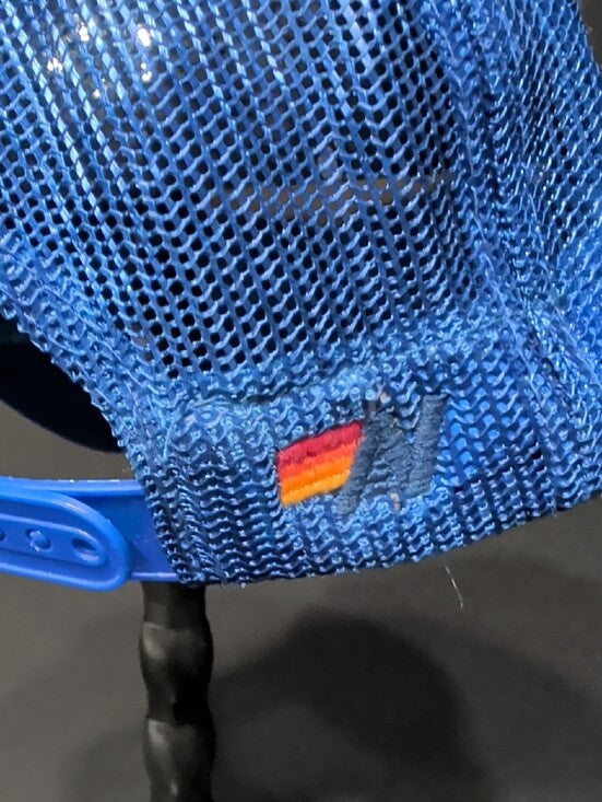 Aviator Nation Venice Blue Rainbow Patch Trucker Cap Adjustable Unisex