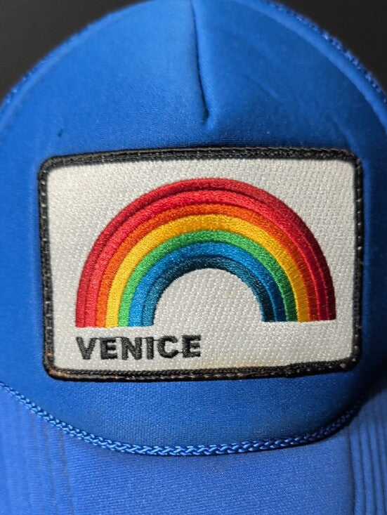 Aviator Nation Venice Blue Rainbow Patch Trucker Cap Adjustable Unisex