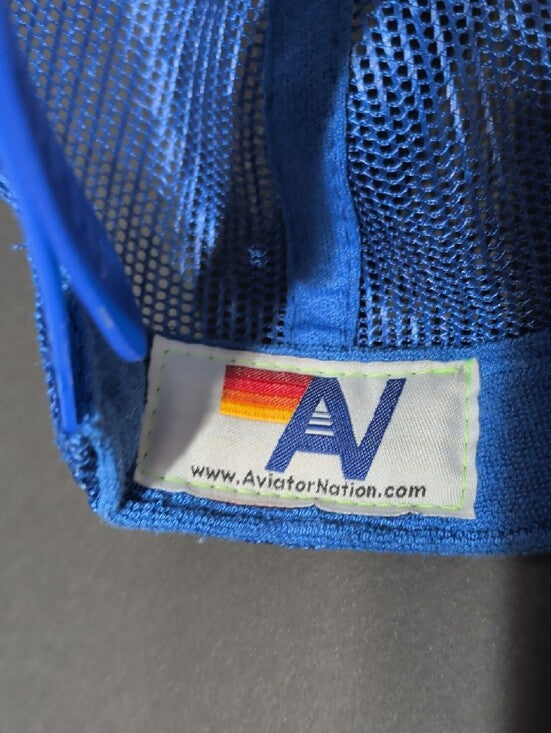 Aviator Nation Venice Blue Rainbow Patch Trucker Cap Adjustable Unisex