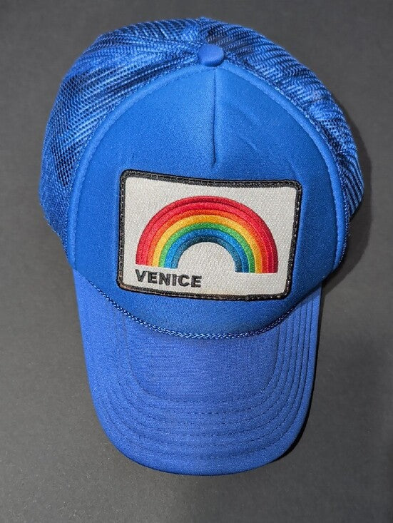 Aviator Nation Venice Blue Rainbow Patch Trucker Cap Adjustable Unisex