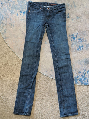 AG Adriano Goldschmied Low-Rise Skinny Jeans in Dark Indigo Women's 24R US Y2K