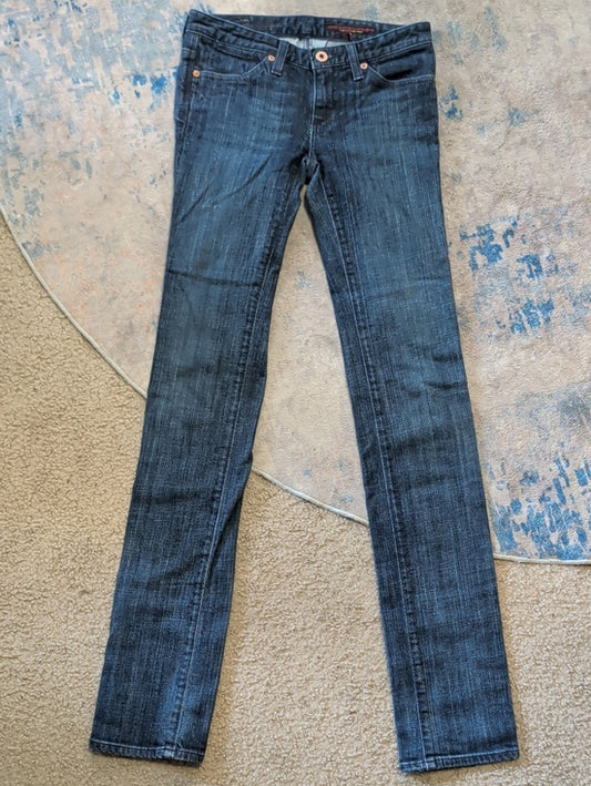 AG Adriano Goldschmied Low-Rise Skinny Jeans in Dark Indigo Women's 24R US Y2K