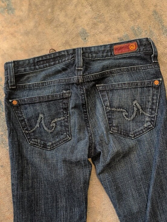 AG Adriano Goldschmied Low-Rise Skinny Jeans in Dark Indigo Women's 24R US Y2K