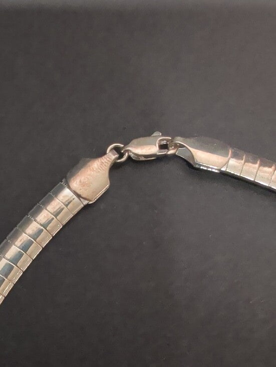 Vintage Silver Herringbone Necklace 17"