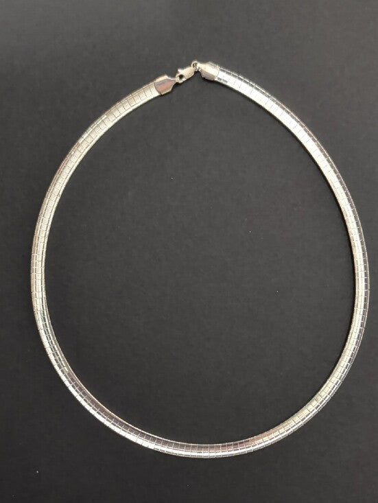 Vintage Silver Herringbone Necklace 17"