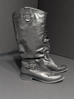 White Mountain Classic Black Slouchy Mid-Calf Riding Boots Women's 10 US