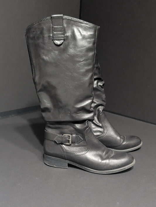 White Mountain Classic Black Slouchy Mid-Calf Riding Boots Women's 10 US