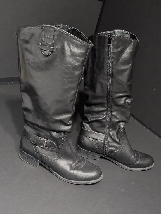 White Mountain Classic Black Slouchy Mid-Calf Riding Boots Women's 10 US