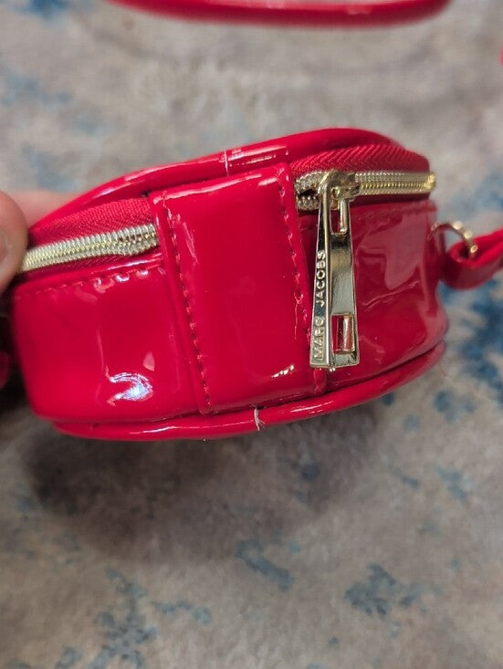 Marc Jacobs Patent Red Round Crossbody Card Case Shoulder Bag