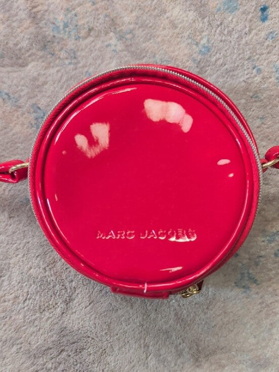 Marc Jacobs Patent Red Round Crossbody Card Case Shoulder Bag