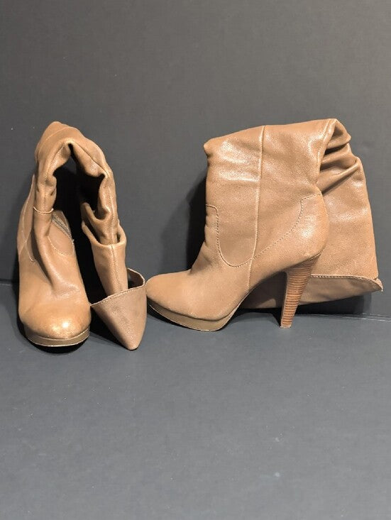 Jessica Simpson Tan Tall Slouchy High-Heel Boots Women's 8.5 US/ 38.5 EUR