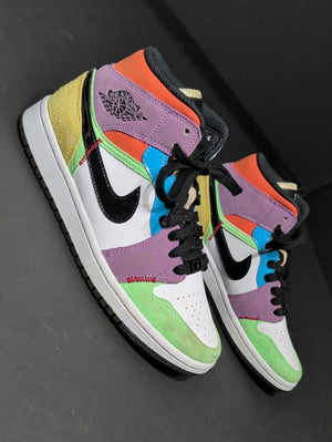 Air Jordan 1 Mid Multi-Color High-Top Sneakers Women's 6.5 US/ 4 UK