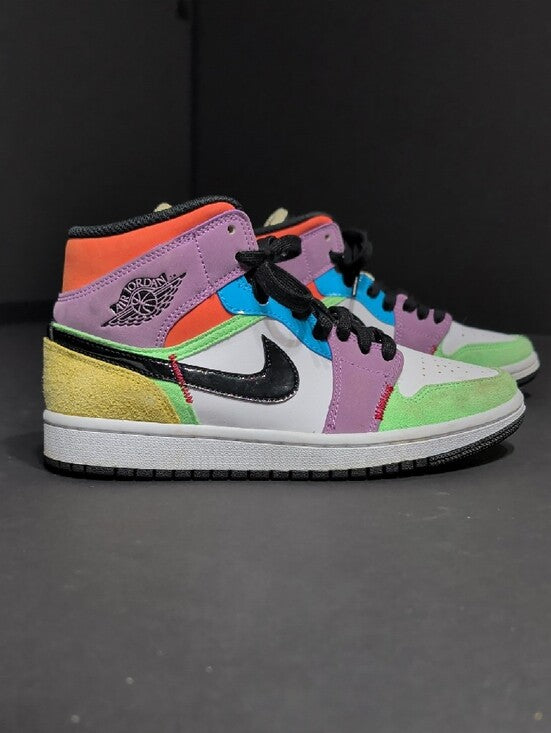 Air Jordan 1 Mid Multi-Color High-Top Sneakers Women's 6.5 US/ 4 UK