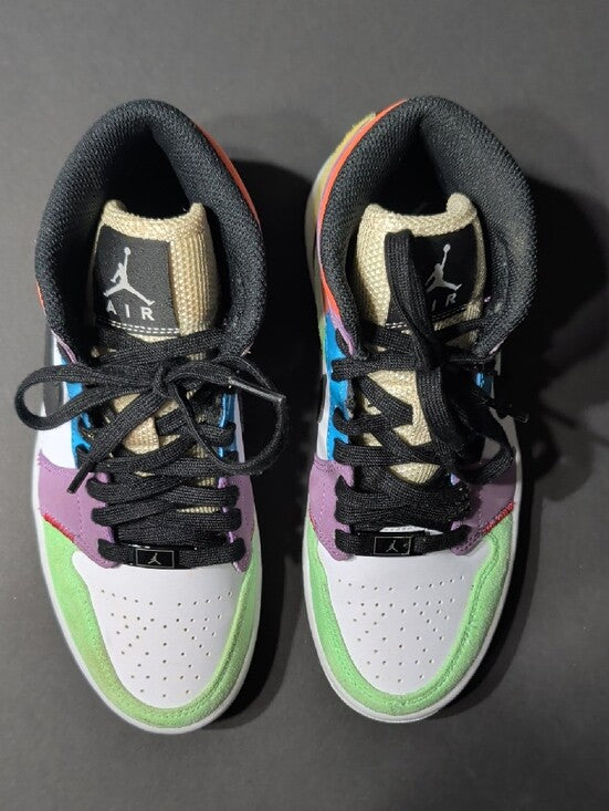 Air Jordan 1 Mid Multi-Color High-Top Sneakers Women's 6.5 US/ 4 UK