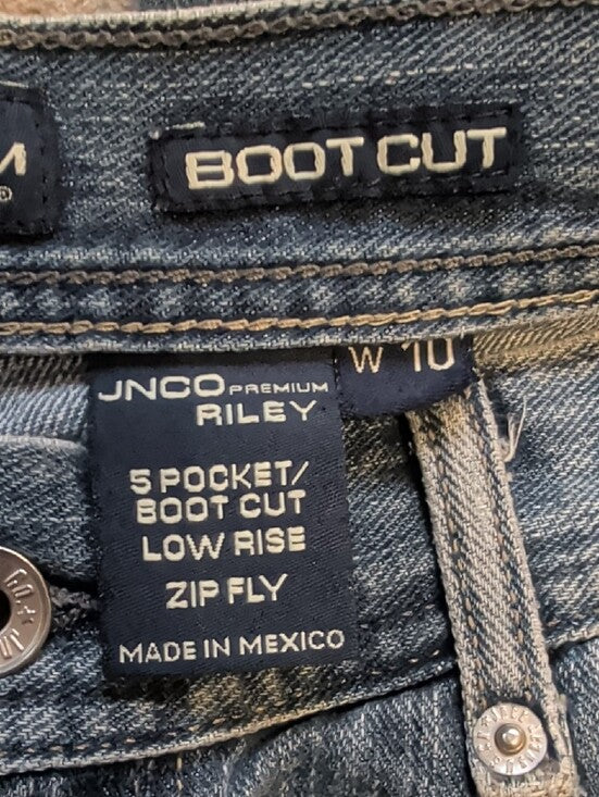 JNCO Kids Straight Slightly Distressed Bootcut Denim Jeans Boys 10 US