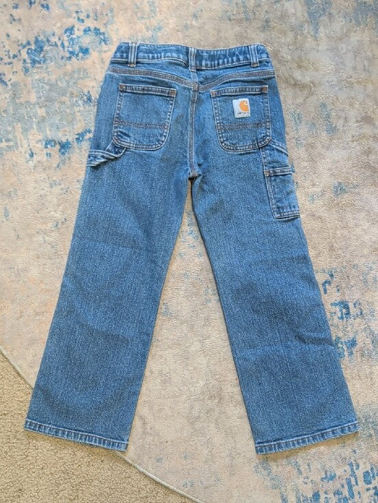 Carhartt Kids Relaxed Straight Blue Denim Jeans Boys 7 US
