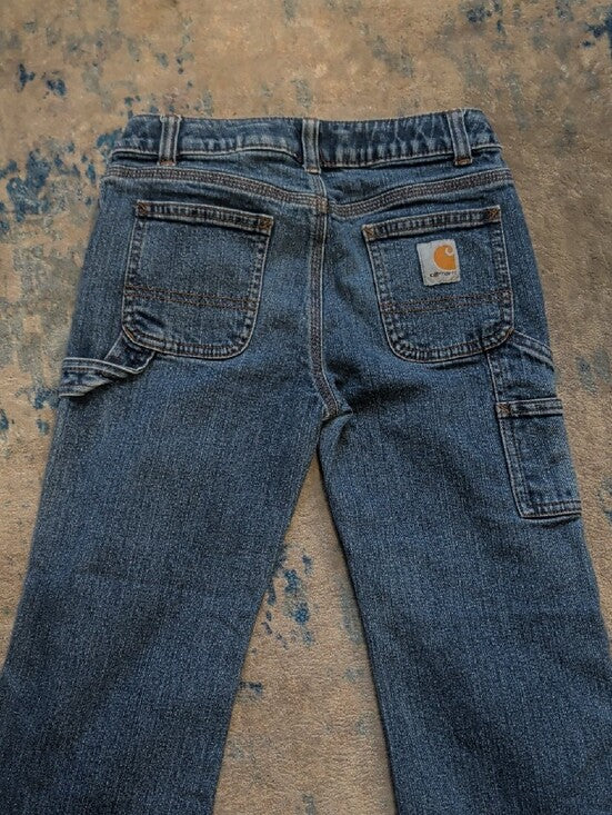 Carhartt Kids Relaxed Straight Blue Denim Jeans Boys 7 US