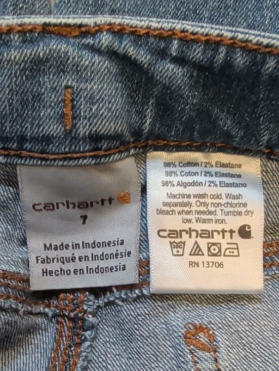 Carhartt Kids Relaxed Straight Blue Denim Jeans Boys 7 US