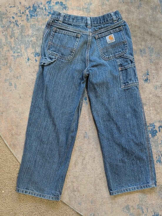Carhartt Classic Kids Relaxed Wide-Leg Blue Denim Jeans Boys 7 US