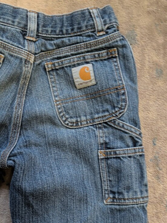 Carhartt Classic Kids Relaxed Wide-Leg Blue Denim Jeans Boys 7 US
