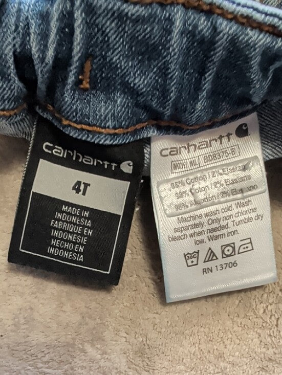 Carhartt Kids Relaxed Denim Jeans in Light Blue Boys 4T US