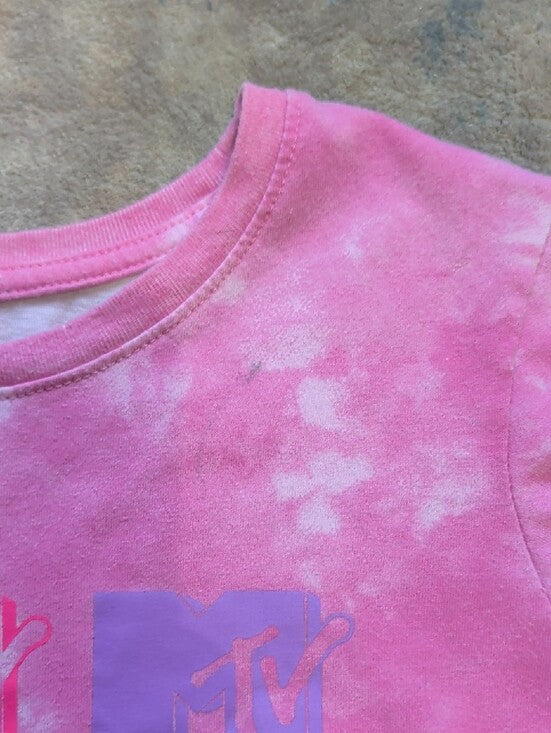 MTV Pink Tie-Dye Graphic Kids Tee Girls Large (10/12) US