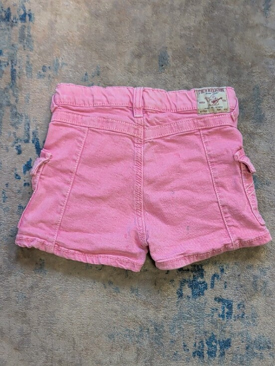 True Religion Kids Pink Cargo Shorts with Flap Pockets Girls 10 US