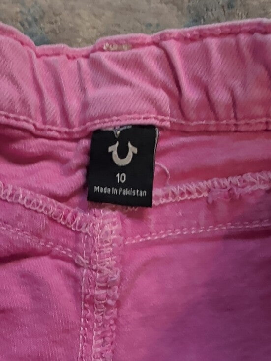 True Religion Kids Pink Cargo Shorts with Flap Pockets Girls 10 US
