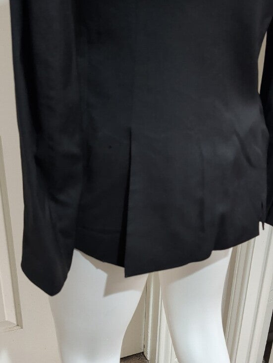 VTG 100% Virgin Wool Women's Black Two-Button Tailored Blazer Jacket Size 4 US