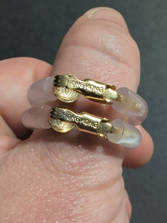 Classic White 1" Clip-On Hoop Earrings with Gold Accents Retro Women's Jewelry