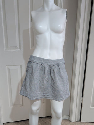 J. Crew Blue and White Striped Linen/ Cotton Mini Skirt Women's 6 US