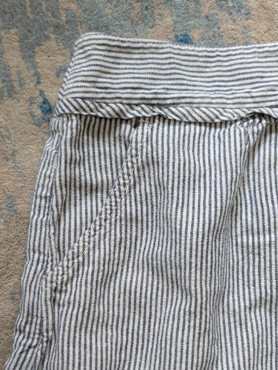 J. Crew Blue and White Striped Linen/ Cotton Mini Skirt Women's 6 US