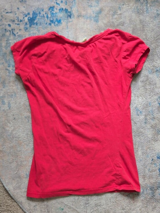 Abercrombie & Fitch Kids Red Short Sleeve Logo Tee Girls Medium