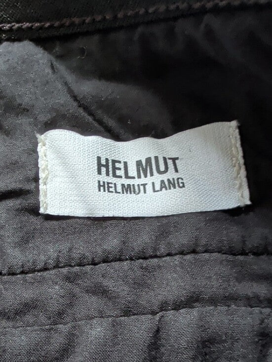 Helmut Lang Pull-On Elastic Waist Skinny Jeans in Metallic Olive Brown Women's 30 US
