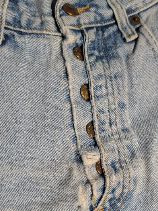 VTG Pepe Jeans High-Rise Light Blue Button-Fly Denim Shorts 1995 Women's 27 US