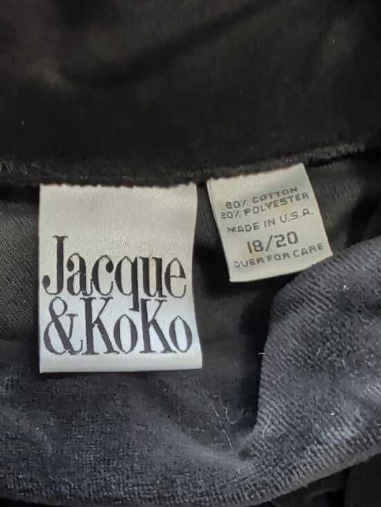 VTG Jacque & Koko Long-Sleeve Dark Brown Velvet Cowl Neck Tunic Women's 18/20 US