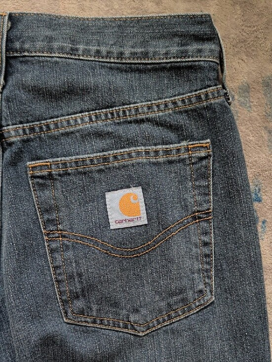 Carhartt Straight-Leg Jeans Relaxed Fit In Medium-Dark Blue Men's 28"X30"