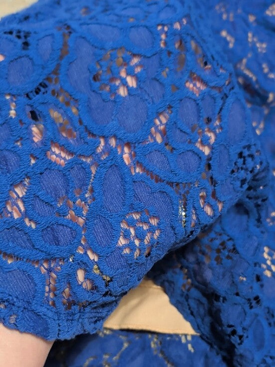 City Studio Royal Blue Lace Fit & Flare Dress Women's 0 US