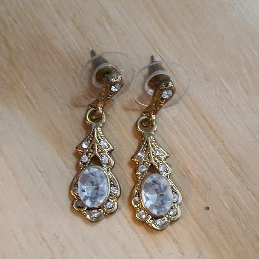 Elegant Gold and Silver Drop Earrings