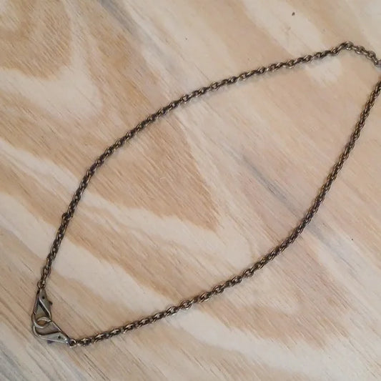 Bronze Chain Link Necklace Double Lobster Clasp Classic